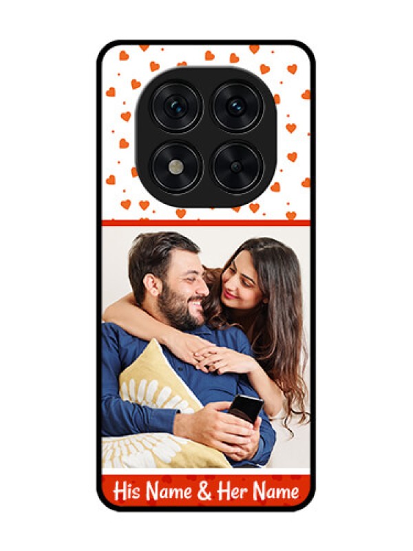 Custom Poco X7 5G Custom Glass Phone CaseOrange Love Symbol Design