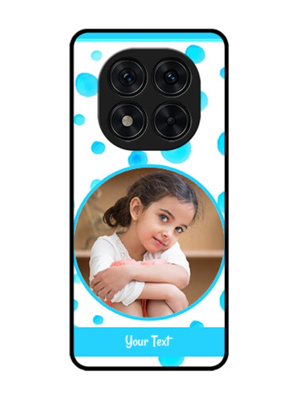 Custom Poco X7 5G Custom Glass Phone CaseBlue Bubbles Pattern Design