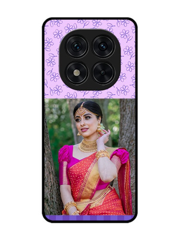 Custom Poco X7 5G Custom Glass Phone CasePurple Floral Design