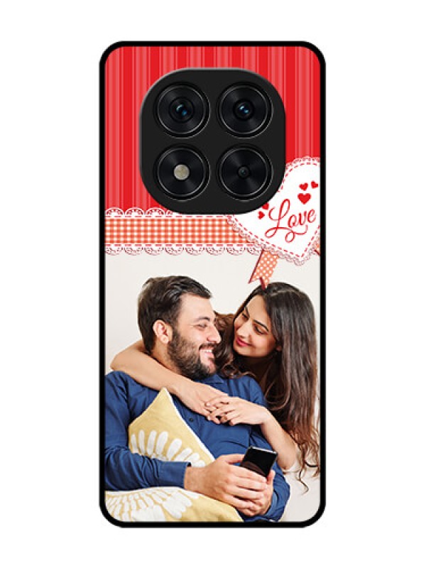 Custom Poco X7 5G Custom Glass Phone CaseRed Love Pattern Design