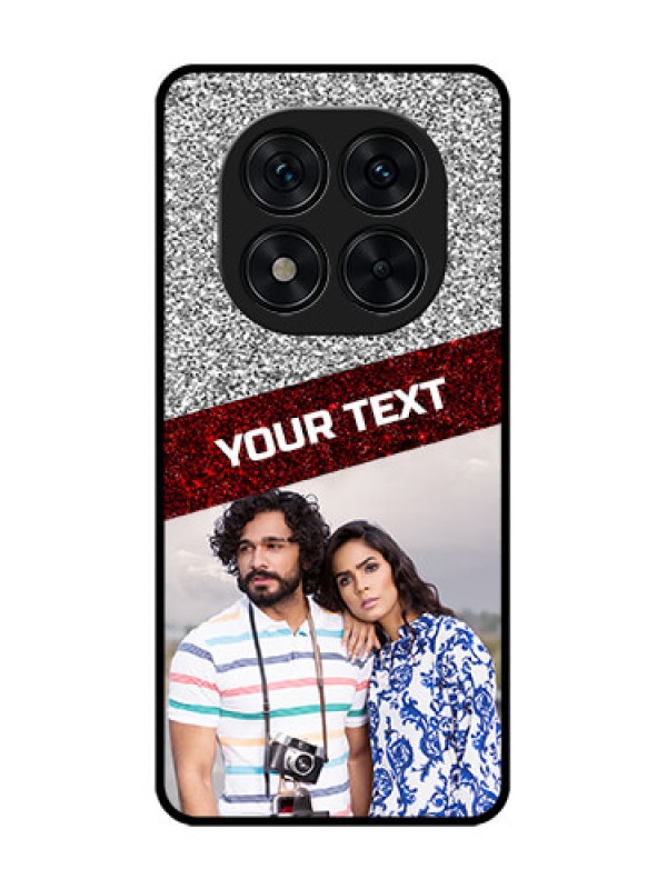 Custom Poco X7 5G Custom Glass Phone CaseImage Holder With Glitter Strip Design