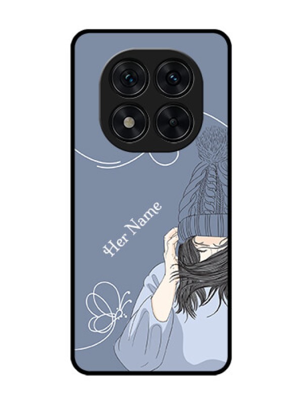 Custom Poco X7 5G Custom Glass Phone CaseGirl In Winter Outfit Design