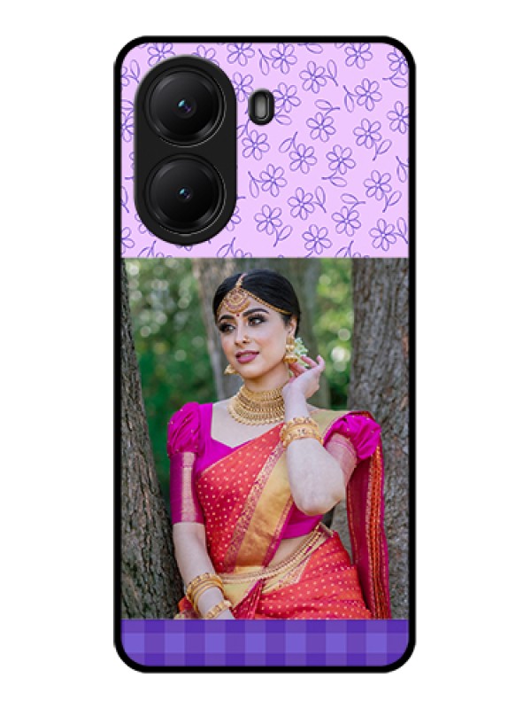 Custom Poco X7 Pro 5G Custom Glass Phone Case - Purple Floral Design