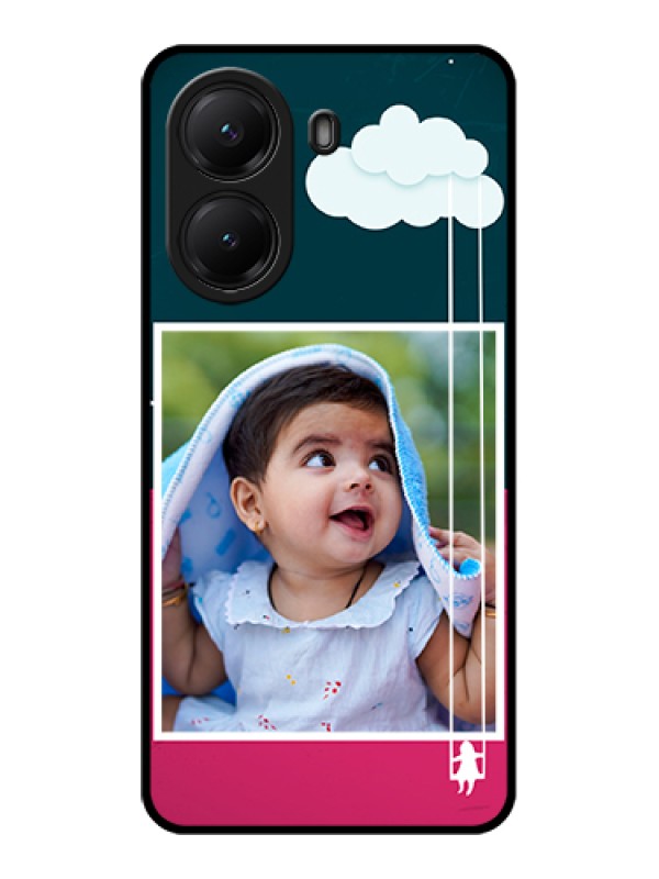 Custom Poco X7 Pro 5G Custom Glass Phone Case - Cute Girl With Cloud Design