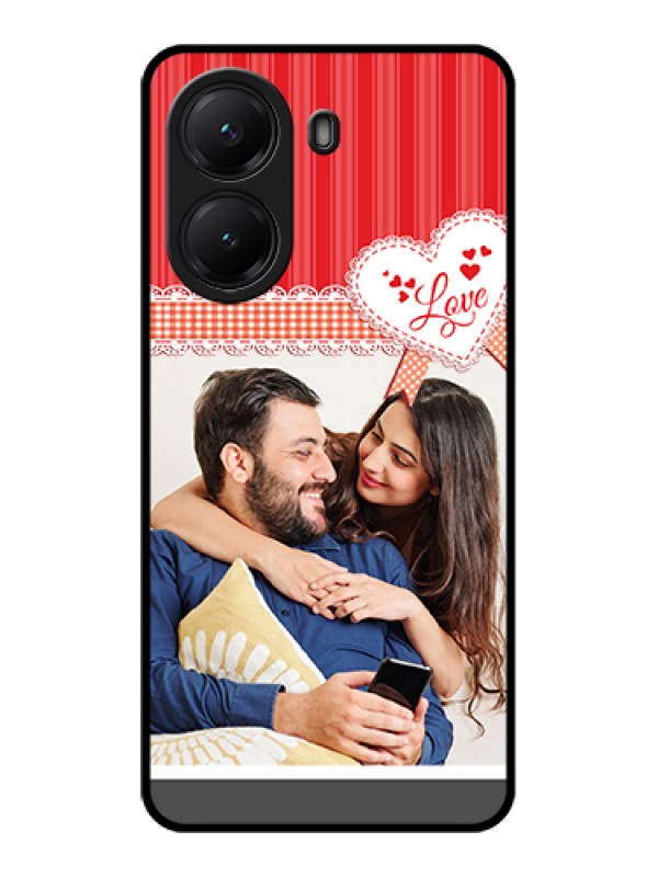 Custom Poco X7 Pro 5G Custom Glass Phone Case - Red Love Pattern Design