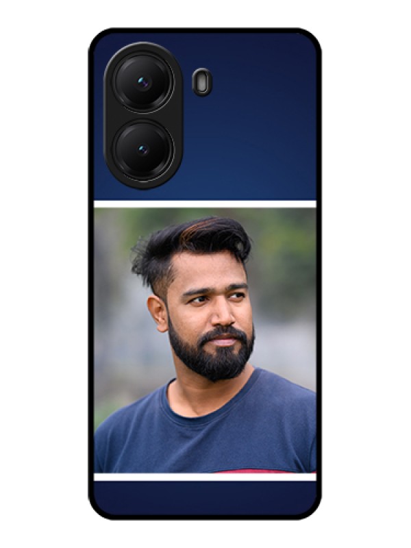 Custom Poco X7 Pro 5G Custom Glass Phone Case - Simple Royal Blue Design