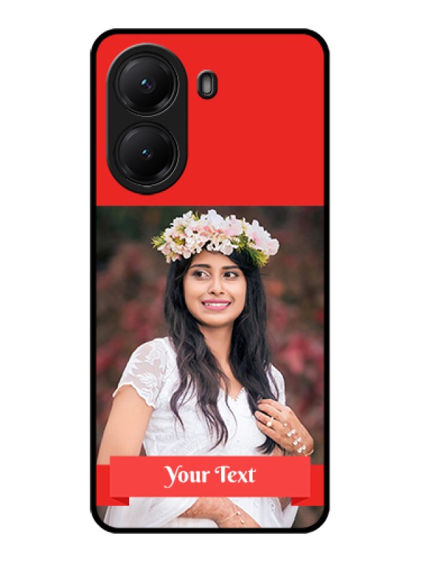 Custom Poco X7 Pro 5G Custom Glass Phone Case - Simple Red Color Design