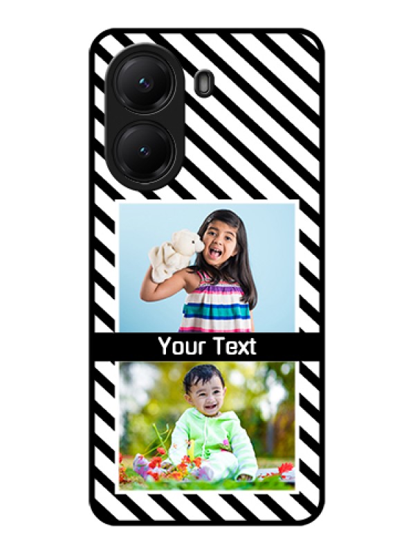 Custom Poco X7 Pro 5G Custom Glass Phone Case - Black And White Stripes Design