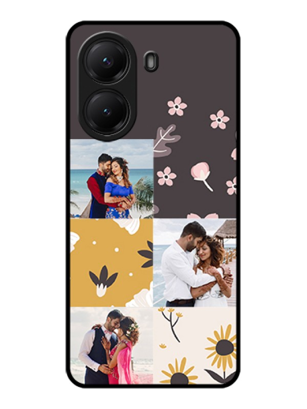 Custom Poco X7 Pro 5G Custom Glass Phone Case - 3 Images With Floral Design