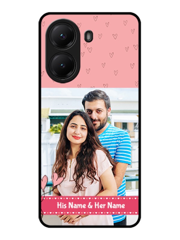 Custom Poco X7 Pro 5G Custom Glass Phone Case - Love Design Peach Color