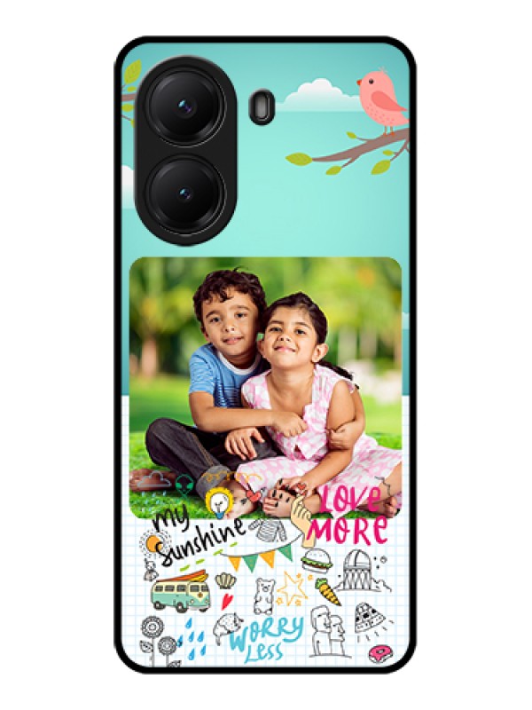 Custom Poco X7 Pro 5G Custom Glass Phone Case - Doodle Love Design