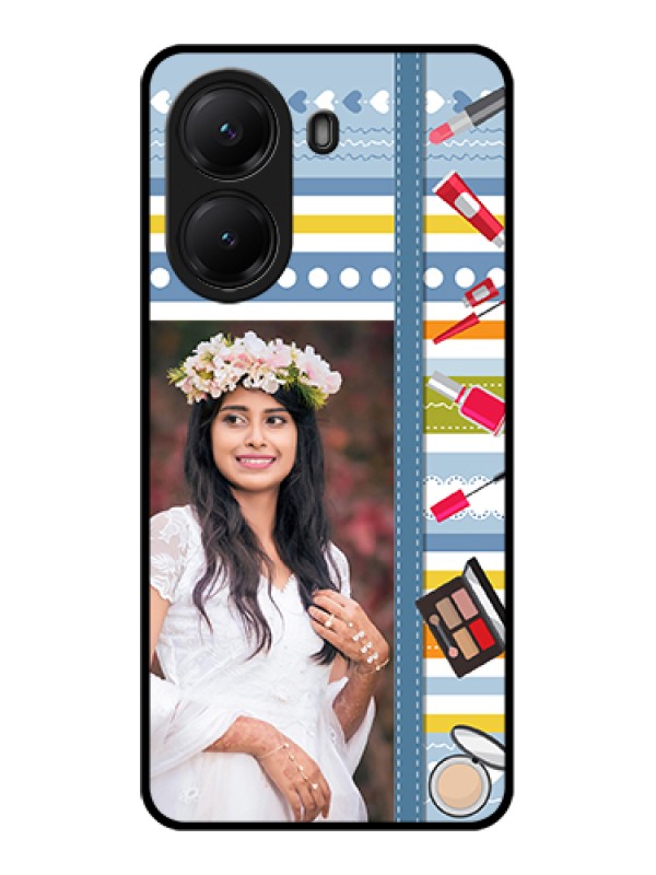 Custom Poco X7 Pro 5G Custom Glass Phone Case - Makeup Icons Design