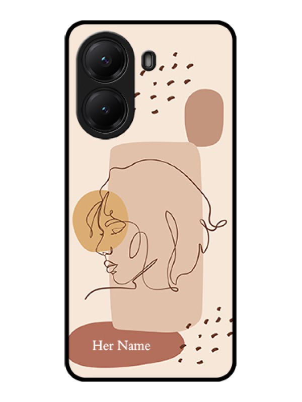 Custom Poco X7 Pro 5G Custom Glass Phone Case - Calm Woman Line Art Design