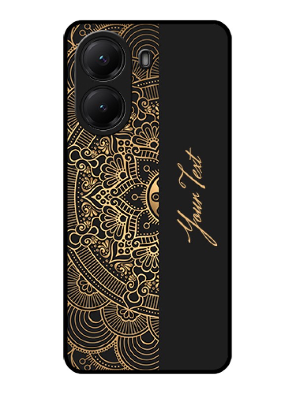 Custom Poco X7 Pro 5G Custom Glass Phone Case - Mandala Art With Custom Text Design