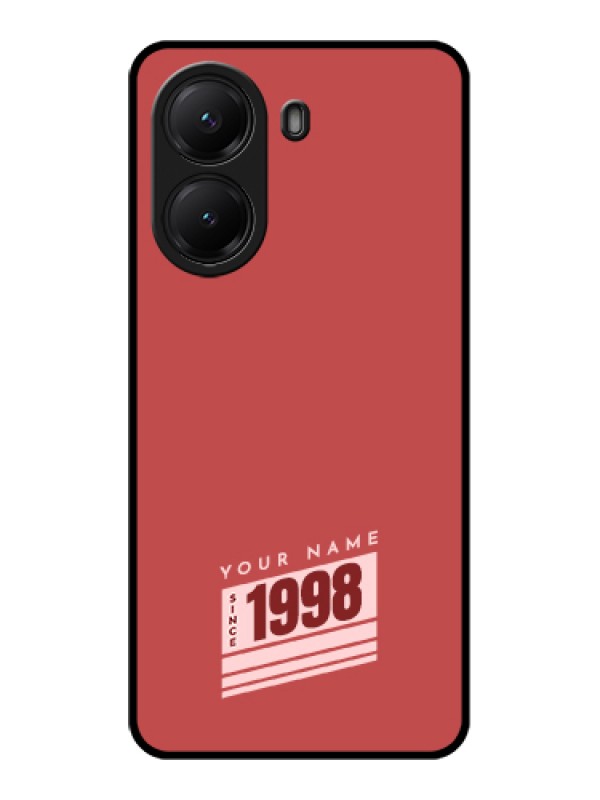 Custom Poco X7 Pro 5G Custom Glass Phone Case - Red Custom Year Of Birth Design