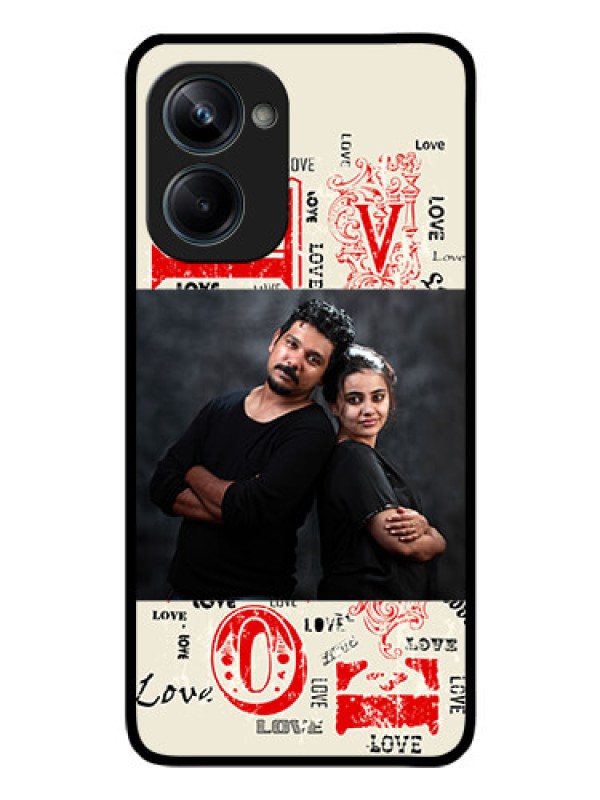 Custom Realme 10 Pro 5G Photo Printing on Glass Case - Trendy Love Design Case