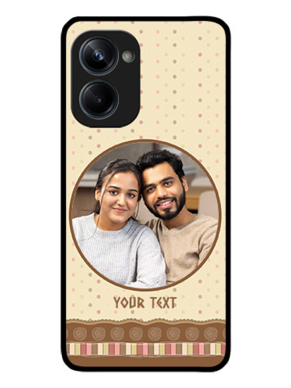 Custom Realme 10 Pro 5G Custom Glass Mobile Case - Brown Dotted Mobile Case Design