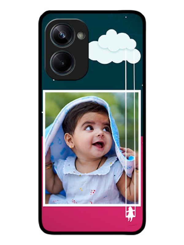 Custom Realme 10 Pro 5G Custom Glass Phone Case - Cute Girl with Cloud Design
