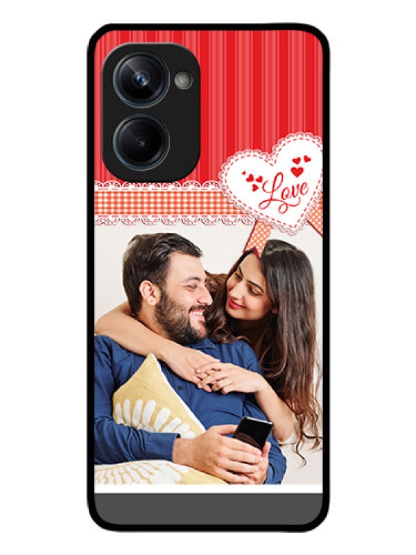 Custom Realme 10 Pro 5G Custom Glass Mobile Case - Red Love Pattern Design