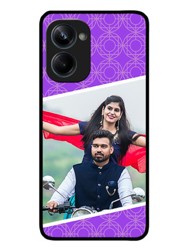 Custom Realme 10 Pro 5G Custom Glass Phone Case - Violet Pattern Design