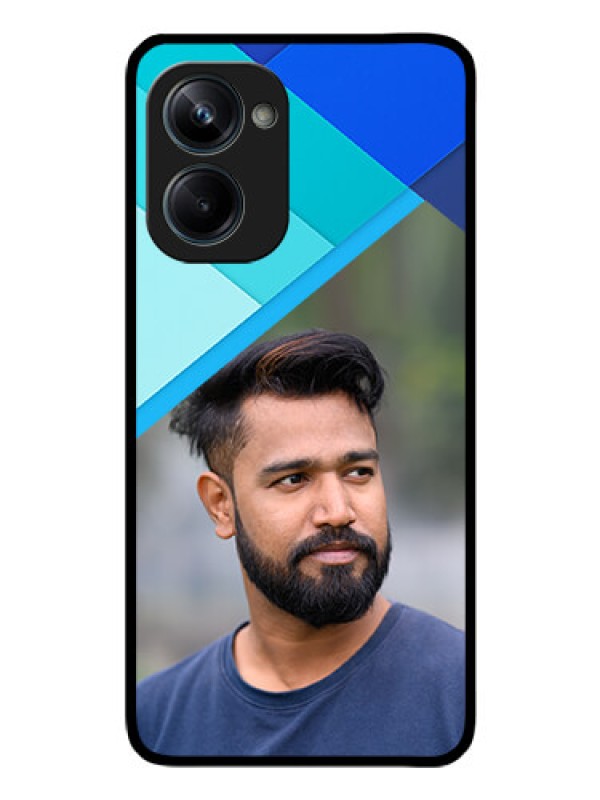 Custom Realme 10 Pro 5G Custom Glass Phone Case - Blue Pattern Design