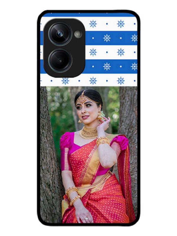 Custom Realme 10 Pro 5G Photo Printing on Glass Case - Snow Pattern Design