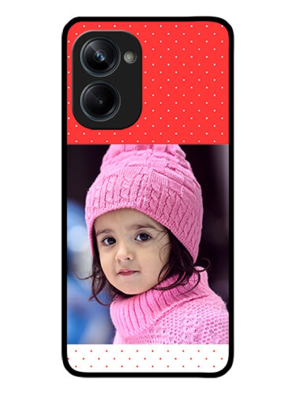 Custom Realme 10 Pro 5G Photo Printing on Glass Case - Red Pattern Design