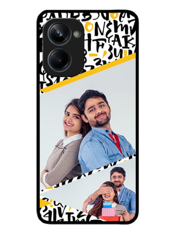 Custom Realme 10 Pro 5G Custom Glass Mobile Case - Letters Pattern Design