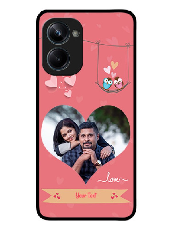 Custom Realme 10 Pro 5G Personalized Glass Phone Case - Peach Color Love Design