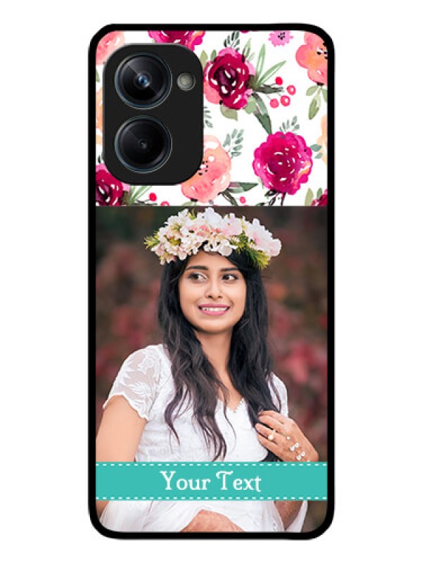Custom Realme 10 Pro 5G Custom Glass Phone Case - Watercolor Floral Design