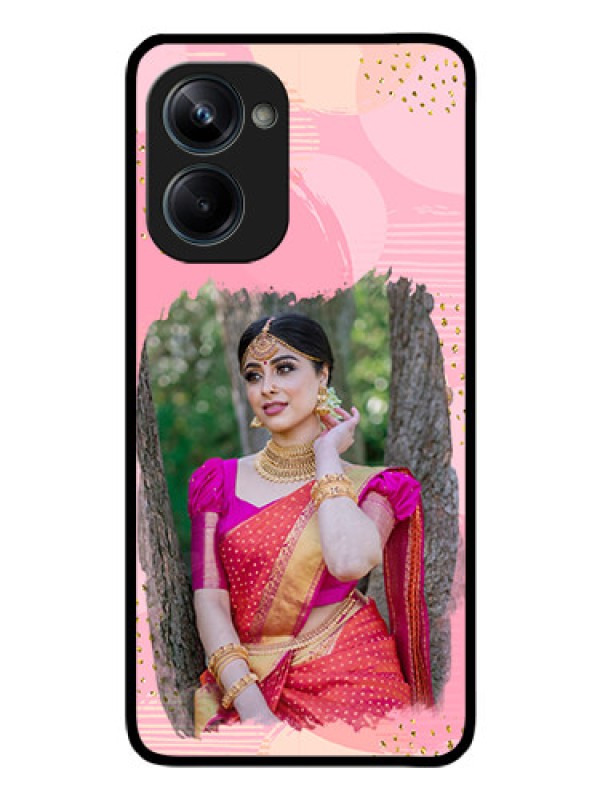 Custom Realme 10 Pro 5G Personalized Glass Phone Case - Gold Glitter Splash Design