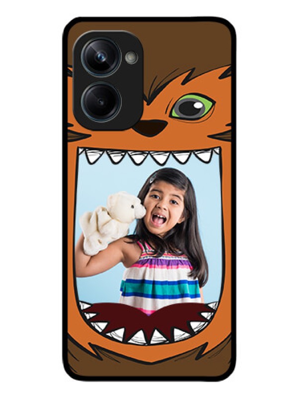 Custom Realme 10 Pro 5G Photo Printing on Glass Case - Owl Monster Back Case Design