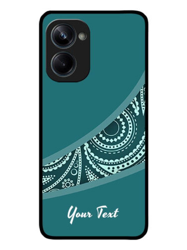 Custom Realme 10 Pro 5G Photo Printing on Glass Case - semi visible floral Design