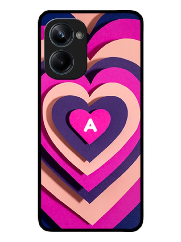 Custom Realme 10 Pro 5G Custom Glass Mobile Case - Cute Heart Pattern Design
