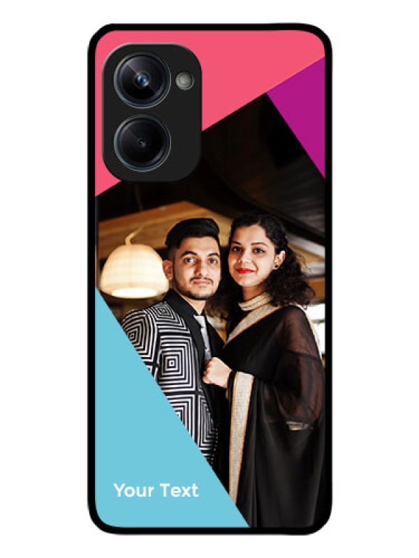 Custom Realme 10 Pro 5G Custom Glass Mobile Case - Stacked Triple colour Design