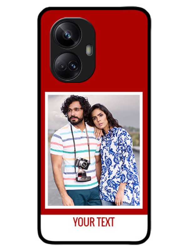 Custom Realme 10 Pro Plus 5G Personalized Glass Phone Case - Simple Red Color Design