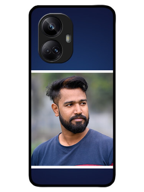 Custom Realme 10 Pro Plus 5G Personalized Glass Phone Case - Simple Royal Blue Design