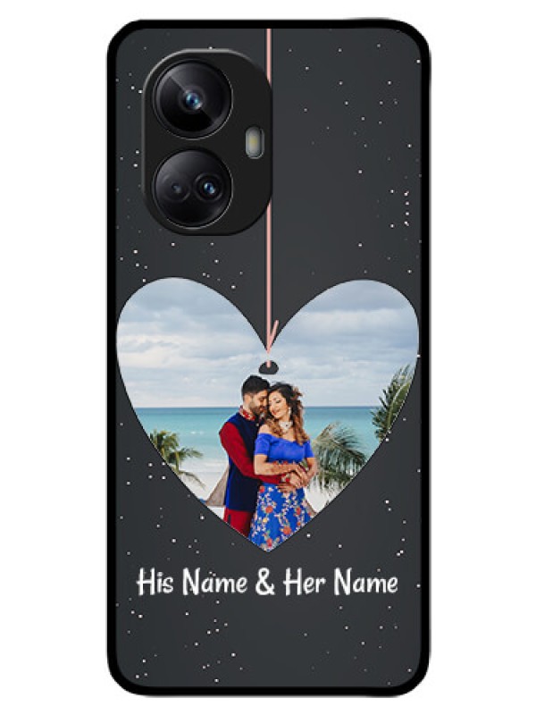 Custom Realme 10 Pro Plus 5G Custom Glass Phone Case - Hanging Heart Design