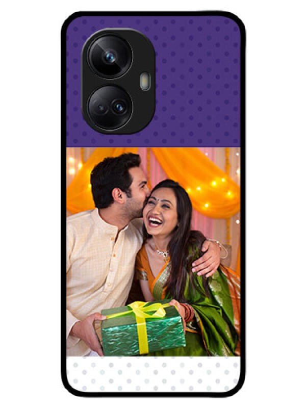 Custom Realme 10 Pro Plus 5G Personalized Glass Phone Case - Violet Pattern Design