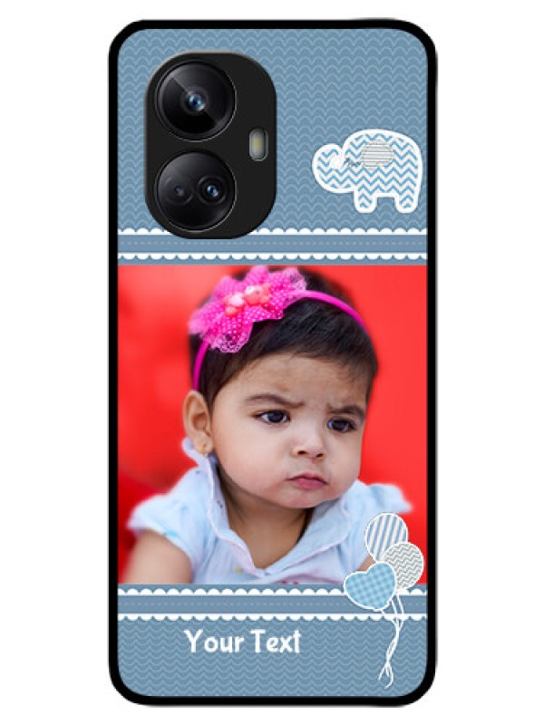 Custom Realme 10 Pro Plus 5G Photo Printing on Glass Case - with Kids Pattern Design