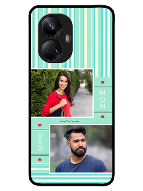 Custom Realme 10 Pro Plus 5G Custom Glass Phone Case - Mom & Dad Pic Design
