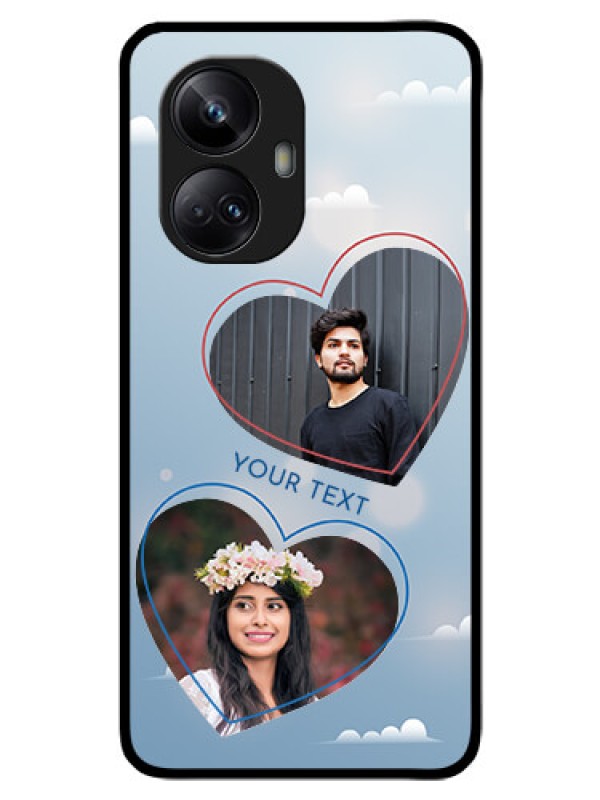 Custom Realme 10 Pro Plus 5G Custom Glass Mobile Case - Blue Color Couple Design