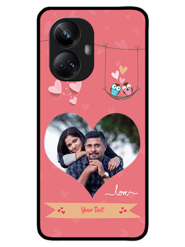 Custom Realme 10 Pro Plus 5G Personalized Glass Phone Case - Peach Color Love Design