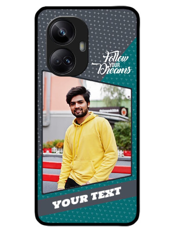 Custom Realme 10 Pro Plus 5G Personalized Glass Phone Case - Background Pattern Design with Quote