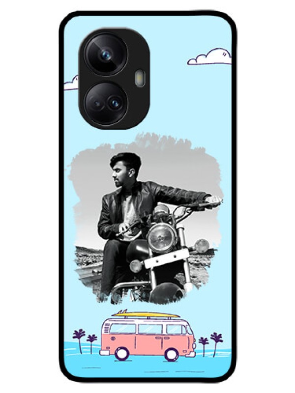 Custom Realme 10 Pro Plus 5G Photo Printing on Glass Case - Travel & Adventure Design