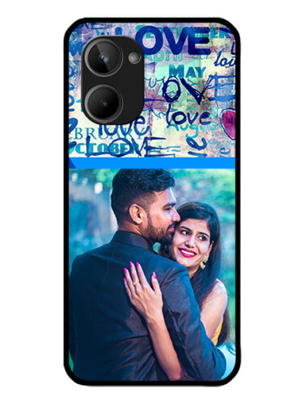 Custom Realme 10 Custom Glass Mobile Case - Colorful Love Design