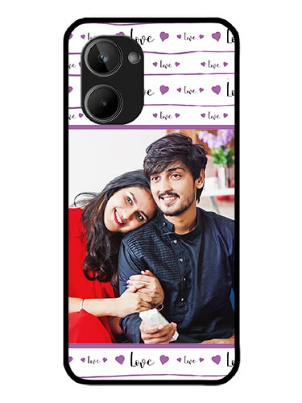 Custom Realme 10 Custom Glass Mobile Case - Couples Heart Design