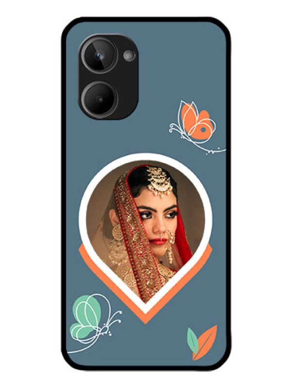 Custom Realme 10 Custom Glass Mobile Case - Droplet Butterflies Design
