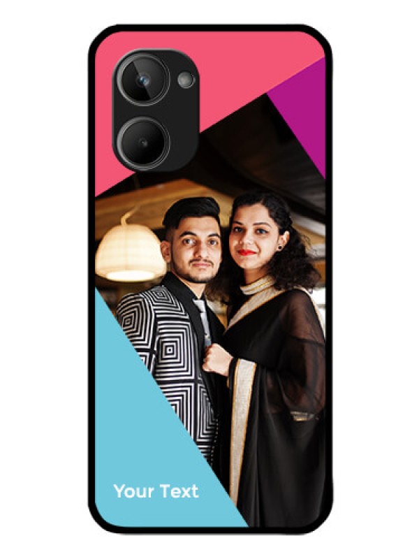 Custom Realme 10 Custom Glass Mobile Case - Stacked Triple colour Design
