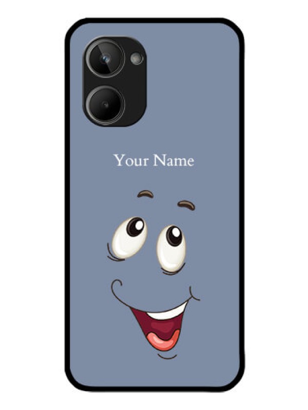 Custom Realme 10 Photo Printing on Glass Case - Laughing Cartoon Face Design